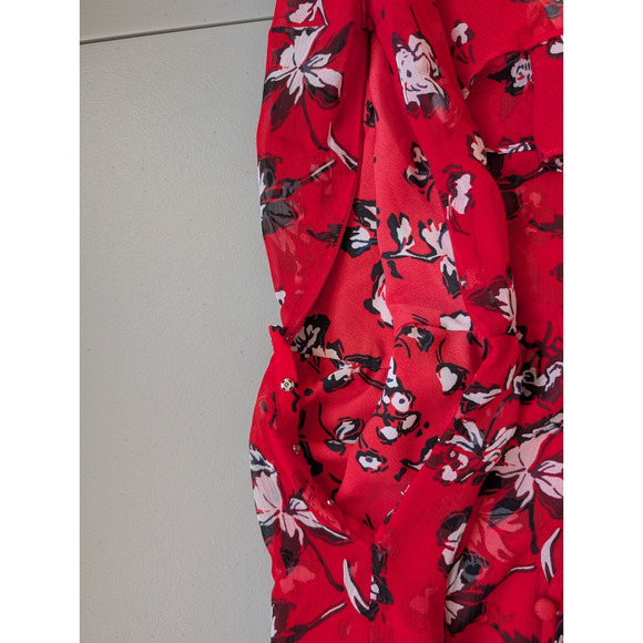 NWT Veronica Beard Corsica Silk Midi Sun Dress Size 6 Red Floral #1E455 - Picture 14 of 15